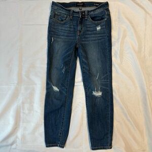 Judy Blue Dark Blue Distressed Ankle Jeans